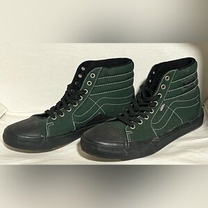 Men Vans Green High Top Sz 10